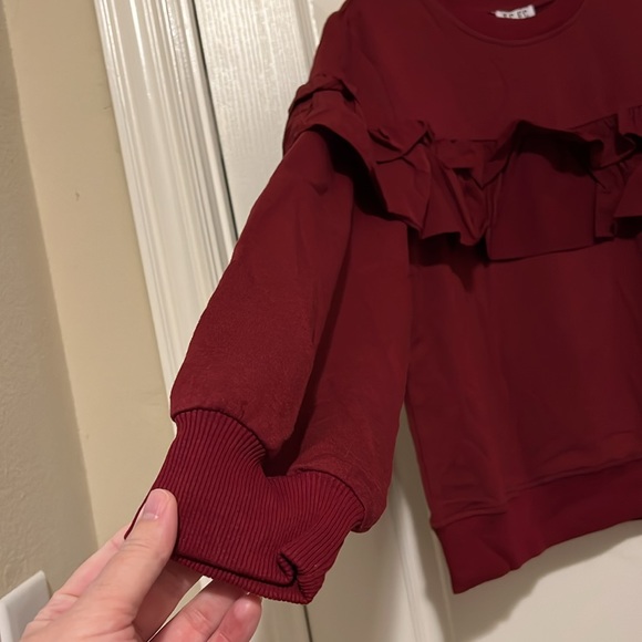 NWOT TCEC Ruffled Sweatshirt - Picture 5 of 11